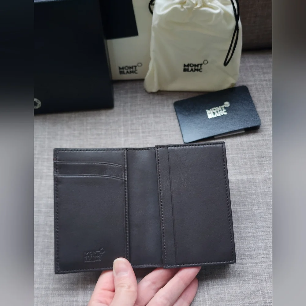 New Montblanc Meisterstuck Bifold Sfumato Brown Leather Card Holder #113167